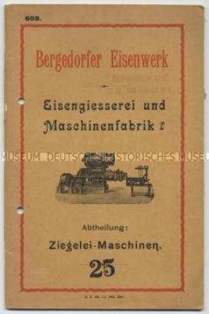 Bergedorfer Eisenwerk. Ziegelei-Maschinen