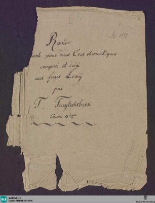 Rondos - Don Mus.Ms. 1879 : cor (2), orch; f