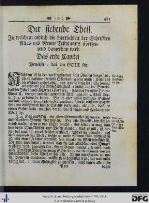 Der siebende Theil.
