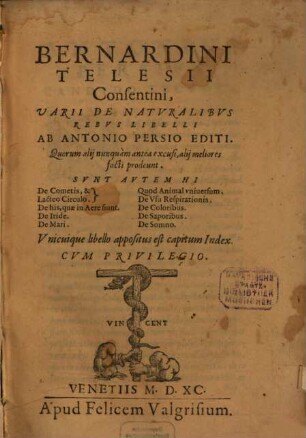 Libelli de variis rebus naturalibus