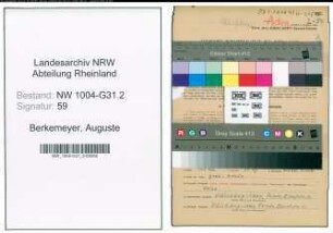 Entnazifizierung Auguste Berkemeyer , geb. 24.07.1905 (Gastwirtin)