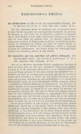574-585 Empfehlenswerthe Schriften