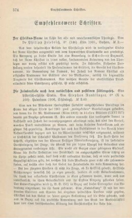 574-585 Empfehlenswerthe Schriften