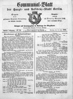 1861,24: No. 24, 16. Juni 1861