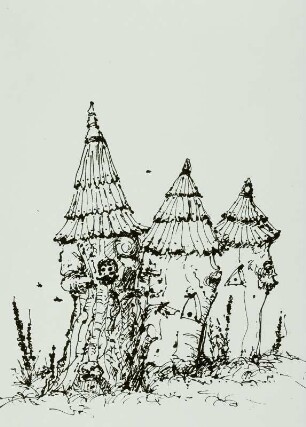Walachische Bienenstöcke : Walachische Bienenstöcke, Zeichn. 1974