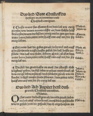 Das lied/ Ach Jupiter hetst duß || gewalt/ Christlich verendert. ||