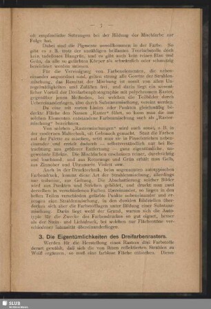 3. Die Eigentümlichkeiten des Dreifarbenrasters