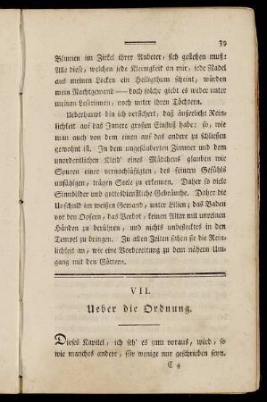 VII. Ueber die Ordnung