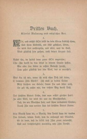 Drittes Buch. Allerlei Mahnung und nützlicher Rat