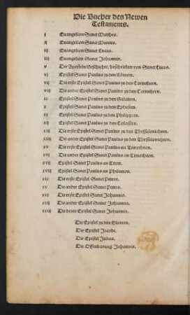 Die Bucher des Newen Testaments.