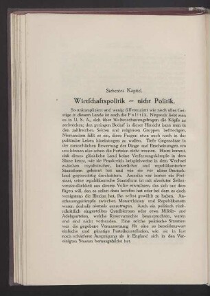 VII. Wirtschaftspolitik - nicht Politik.