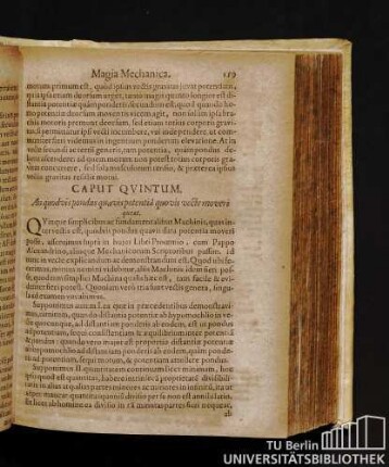 Caput Qvintum. An quodvis pondus quavis potentiâ quovis vecte moveri queat.