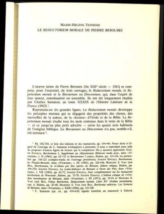 Le Reductorium Morale de Pierre Bersuire