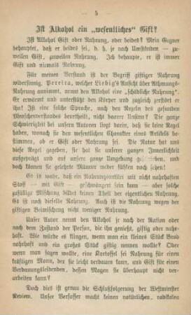Ist Alkohol ein "wesentliches" Gift?