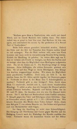 Zur Charakteristik der Dramen Marlowe's