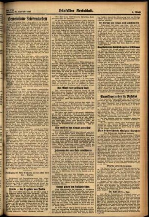 Zweite Ausgabe vom Mittwoch, den 29. September 1937.