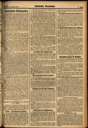 Zweite Ausgabe vom Mittwoch, den 29. September 1937.