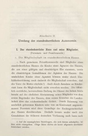 Abschnitt II. Umfang der standesherrlichen Autonomie