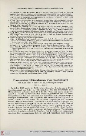 Neue Folge 15: Fragment eines Militärdiploms aus Owen (Kr. Nürtingen)