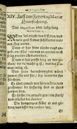 XIV. Auff den Feyertag Mariæ Heimsuchung.