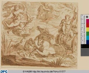 Neptun mit Zweigespann, mit Venus und Amor