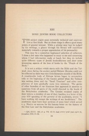 XIII. Some Jewish book collectors