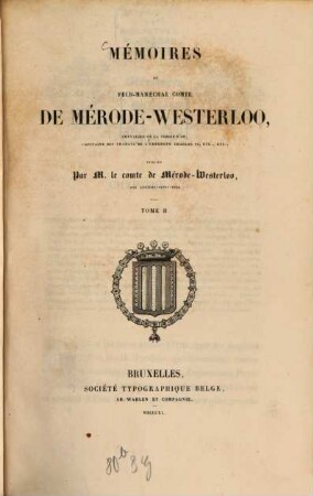 Mémoires du feld-maréchal comte de Mérode-Westerloo, 2