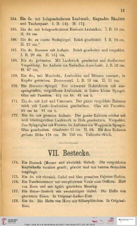 VII. Bestecke (Nr. 174 - 202h)