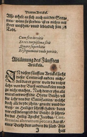 Abläinung des Fünfften Artickels.