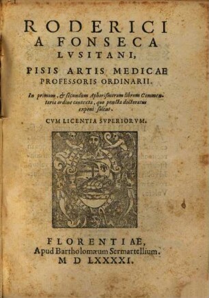 In primum et secundum aphorismorum Hippocratis librum commentaria