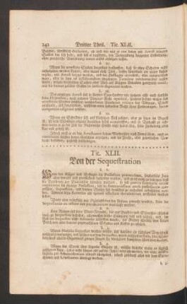 Tit. XLII. Von der Sequestration.