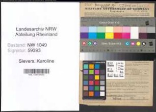 Entnazifizierung Karoline Sievers , geb. 14.02.1900 ()
