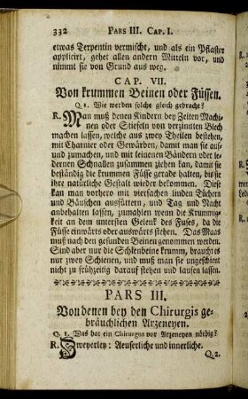 Pars III. Von denen bey den Chirurgis gebräuchlichen Arzeneyen.