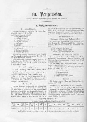 III. Polizeiwesen