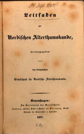 Leitfaden zur Nordischen Alterthumskunde
