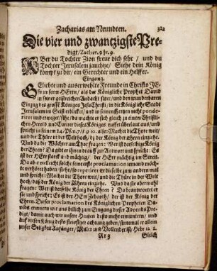 Die vier und zwantzigste Predigt.
