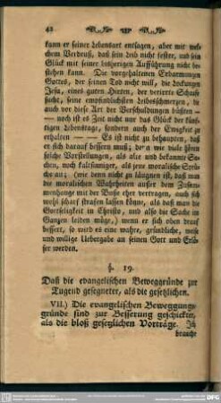 §. 19. Daß die evangelischen Beweggründe zur Tugend gesegneter, als die gesetzlichen