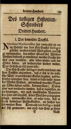 Des lustigen Historien-Schreibers Drittes Hundert.