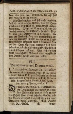 VIII. Disputationes und Programmata.