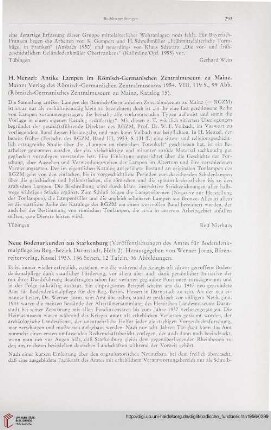 [Rezension von: H. Menzel, Antike Lampen im Römisch-Germanischen Zentralmuseum zu Mainz]