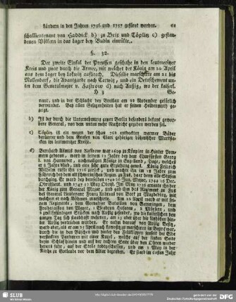 §. 32. [Einmarsch der von dem Könige von Preussen selbst commandirten Armee in Böhmen]