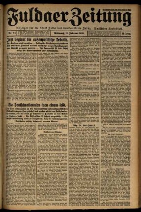 Erste Ausgabe vom Mittwoch, den 11. Februar 1931.