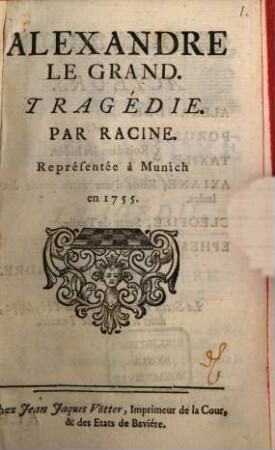 Alexandre le Grand : tragédie
