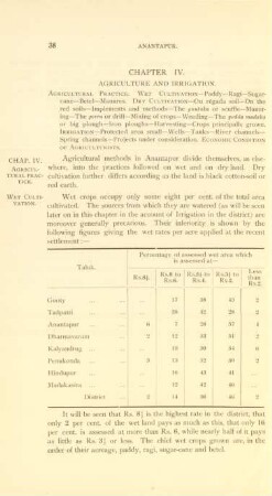 Chapter IV. Agriculture and irrigation