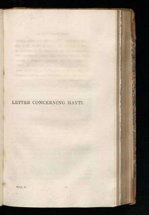 Letter concerning Hayti