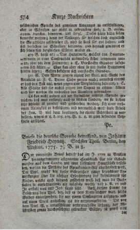 Briefe die deutsche Sprache betreffend. T.6.
