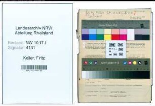 Entnazifizierung Fritz Keller , geb. 31.03.1901 (Metzger)