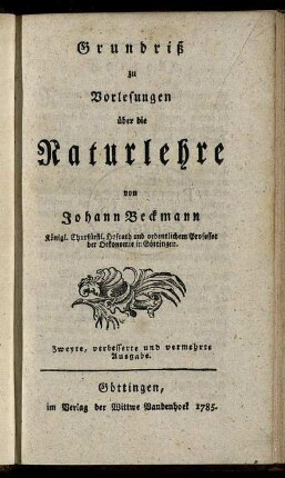 Grundriß zu Vorlesungen über die Naturlehre