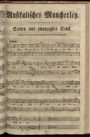 Sieben und zwanzigstes Stück.
