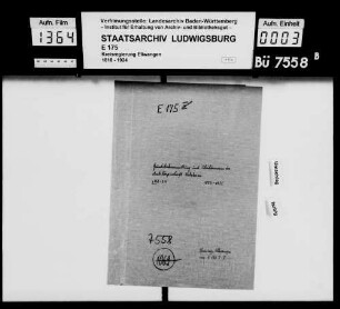 Grundstocksverwaltung und Schuldenwesen der Amtskörperschaft Welzheim